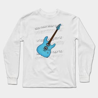 Guitar Tab Electric Guitarist Music Notation Musician (Blue) Long Sleeve T-Shirt